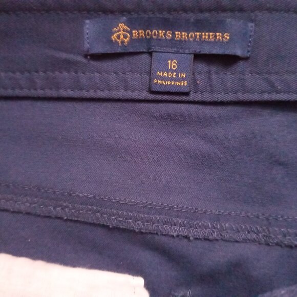 Brooks Brothers Women's Hi Rise Blue Ankle Crop Pants Straight Leg Plus Size 16 - Picture 2 of 10